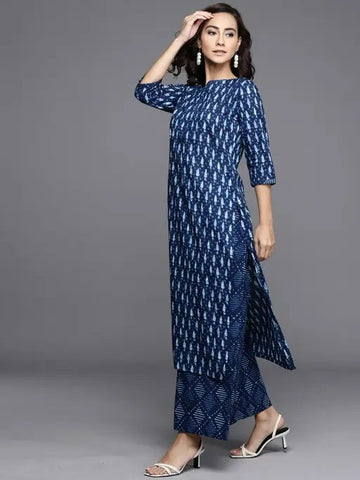 "Midnight Indigo Charm Poly Reyon Kurta Set"