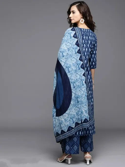 "Midnight Indigo Charm Poly Reyon Kurta Set"